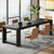 Large Conference Table Set of 2, 87-Inch Rectangular Meeting Table, Farmhouse Seminar Boardroom Desk for Office Conference Room (2, Black)