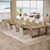 Large Conference Table for 6-8, 87-Inch Rectangular Meeting Table, Farmhouse Seminar Boardroom Desk for Office Conference Room (2, Natural)