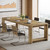 Large Conference Table for 6-8, 87-Inch Rectangular Meeting Table, Farmhouse Seminar Boardroom Desk for Office Conference Room (2, Natural)