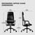 Genuine Leather Office Desk Chair, Ergonomic Leather Executive Office Chair, Upgraded Wood Grain Finish and S Curve Back with Solid Aluminum Frame, Luxury and Mordern
