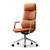 Executive Leather Office Chair, Top Grain Genuine Leather Executive Chair High Back with headrest, Adjustable Tilt & Height, Ergonomic Swivel Chair with Wheels (Orange)
