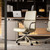 Genuine Leather Office Desk Chair with Wheels, Ergonomic Leather Executive Chair, Mid Back, Swivel Base with Adjustable Tilt, Modern Style, Luxury Aluminum Frame (Beige)