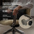 Genuine Leather Office Desk Chair with Wheels, Ergonomic Leather Executive Chair, Mid Back, Swivel Base with Adjustable Tilt, Modern Style, Luxury Aluminum Frame (Beige)