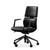 Genuine Leather Office Desk Chair with Wheels, Ergonomic Leather Executive Chair, Mid Back, Swivel Base with Adjustable Tilt, Modern Style, Luxury Aluminum Frame