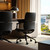 Genuine Leather Office Desk Chair with Wheels, Ergonomic Leather Executive Chair, Mid Back, Swivel Base with Adjustable Tilt, Modern Style, Luxury Aluminum Frame