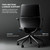 Genuine Leather Office Desk Chair with Wheels, Ergonomic Leather Executive Chair, Mid Back, Swivel Base with Adjustable Tilt, Modern Style, Luxury Aluminum Frame