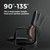 Genuine Leather Office Desk Chair, Ergonomic Leather Office Chair Mid Back, Upgraded Wood Grain Finish and S Curve Back with Solid Aluminum Frame, Luxury and Mordern