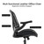 Executive Office Chair, Thick Padded PU Leather Desk Chair with Adjustable Lumbar Support and 3D Armrests, Easy-Clean for Home Office and Study Room(Pack of 1, Black)