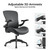 Executive Office Chair, Thick Padded PU Leather Desk Chair with Adjustable Lumbar Support and 3D Armrests, Easy-Clean for Home Office and Study Room(Pack of 1, Black)