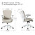 (Pack of 5, Pale Gray) Executive Office Chair, Thick Padded PU Leather Desk Chair with Adjustable Lumbar Support and 3D Armrests, Easy-Clean for Home Office and Study Room