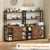 File Cabinet, Filing Cabinet fits Legal/Letter/A4 Size, 2 Drawer Filing Cabinets for Home Office with Lock, Power Strip and Open Storage Shelves, Rustic Brown