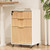3 Drawers Fluted Mobile File Cabinet with Lock, Rolling File Cabinet Printer Stand Table, Under Desk Wooden Filing Cabinets for Home Office Essentials Storage Organization Furniture Letters/A4(Oak)