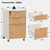 3 Drawers Fluted Mobile File Cabinet with Lock, Rolling File Cabinet Printer Stand Table, Under Desk Wooden Filing Cabinets for Home Office Essentials Storage Organization Furniture Letters/A4(Oak)