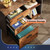 3-Drawer Mobile File Cabinet, Lateral Filing Cabinet, Rustic Brown