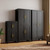 47” Black Metal Bathroom Storage Cabinet, Kitchen Pantry Cabinet