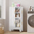 47” White Metal Bathroom Storage Cabinet, Kitchen Pantry Cabinet