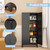Black Pantry Cabinets, 48" Metal Storage Cabinet for Office