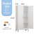 White Pantry Cabinets, 48" Metal Storage Cabinet for Office