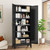 Black Metal Storage Cabinet,75" Steel Cabinets for Home Office