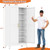 White Metal Storage Cabinet, 79" Pantry Cabinets for Office