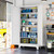 White Metal Storage Cabinet,75" Steel Cabinets for Home Office