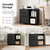 3 Drawer Rolling File Cabinet, Wood Printer Stand with Adjustable Shelf for Home Office Study Organizatiom, Black
