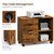 3 Drawer Rolling File Cabinet, Wood Printer Stand with Adjustable Shelf for Home Office Study Organizatiom, Brown