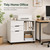 3 Drawer Rolling File Cabinet, Wood Printer Stand with Adjustable Shelf for Home Office Study Organizatiom, White
