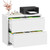 Lateral File Cabinet 2 Drawer, White Metal File Cabinets for Home Office, Locking File Cabinet for Letter/Legal/F4/A4 Size Hanging Files, Easy Assembly