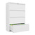 4 Drawer File Cabinet, White Lateral File Cabinet with Lock, 28" W Metal Office Filing Cabinet with Adjustable Frame for Legal, Letter, A4 Files