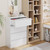 4 Drawer File Cabinet, White Lateral File Cabinet with Lock, 28" W Metal Office Filing Cabinet with Adjustable Frame for Legal, Letter, A4 Files