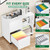Metal 2 Drawer File Cabinet with Side Hook, Lockable Lateral Filing Cabinet for Letter/A4/Legal Size Files,Rolling Printer Stand with Adjustable Shelf & Lockable Wheelss for Home Office(White)