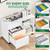 3 Drawer Metal File Cabinet with Lock, Mobile Lateral Filing Cabinet with Side Hook for Letters/Legal/A4, Printer Stand Storage Cabinets with Shelves for Home Office(White)
