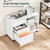 3 Drawer Metal File Cabinet with Lock, Mobile Lateral Filing Cabinet with Side Hook for Letters/Legal/A4, Printer Stand Storage Cabinets with Shelves for Home Office(White)