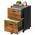 2 Drawer File Cabinet with Lock, Mobile Printer Stand, Rustic Brown