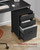 Mobile File Cabinet, 3 Drawers Filing Cabinet with Wheels, for Home Office, for A4, Letter Sized Documents, Adjustable Hanging Rail for File Folders, Ink Black