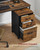 Mobile File Cabinet, 3 Drawers Filing Cabinet with Wheels, for Home Office, for A4, Letter Sized Documents, Adjustable Hanging Rail for File Folders, Rustic Brown and Ink Black