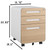 3 Drawer File Cabinet for Home Office, Under Desk Mobile Filing Cabinet with Lock for A4/Letter/Legal Size, 5 Wheel Anti-tilt Rolling File Cabinets, Fully Assembled