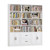 71" Tall Triple Wide Bookshelf with Storage Drawers & Doors, White