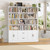 71" Tall Triple Wide Bookshelf with Storage Drawers & Doors, White
