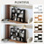 Wooden Extendable Shelf Bookcase, 3-Tier Low Bookshelf, Black, L
