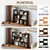 Wooden Extendable Shelf Bookcase, 3-Tier Low Bookshelf, Walnut, S