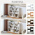 Wooden Extendable Shelf Bookcase, 3-Tier Low Bookshelf, White, S