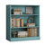 Solid Wood Bookcase - 3 Tier Floor Standing Bookshelf - 36" Short Storage Shelf, 32” Wide - Aqua, Display Furniture for Living Space, Renewable 100% Eco-Friendly Wood, Made in Brazil