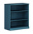 Solid Wood Bookcase - 3 Tier Floor Standing Bookshelf - 36" Short Storage Shelf, 32” W - Teal Blue, Display Furniture for Room, Renewable 100% Eco-Friendly Wood, Made in Brazil