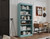 Solid Wood Bookcase - Stackable Modular 6-Tier Bookshelf - 71.5" Tall x 32" Wide - Aqua, Open Display Shelf for Living Room, Office, Renewable 100% Eco-Friendly Wood, Made in Brazil