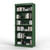 Solid Wood Bookcase - Stackable Modular 6-Tier Bookshelf - 71.5" Tall x 32" Wide - Green, Open Display Shelf for Living Room, Office, Renewable 100% Eco-Friendly Wood, Made in Brazil