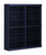 12-Shelf Bookcase, 100% Solid Brazilian Pine Wood, 64" Wide, 71.5" Tall, Navy Blue, Modern Style, Modular Stackable, Adjustable Shelves