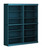 12-Shelf Bookcase - 64" Wide Wooden Bookshelf - Teal Blue, Modular Cabinets with Adjustable Shelves - 71.5" Tall Bookcases for Living Room - 100% Eco-Friendly Wood