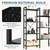 Triple Column 4 Tier Bookshelf, Wide Industrial Bookcase, Black